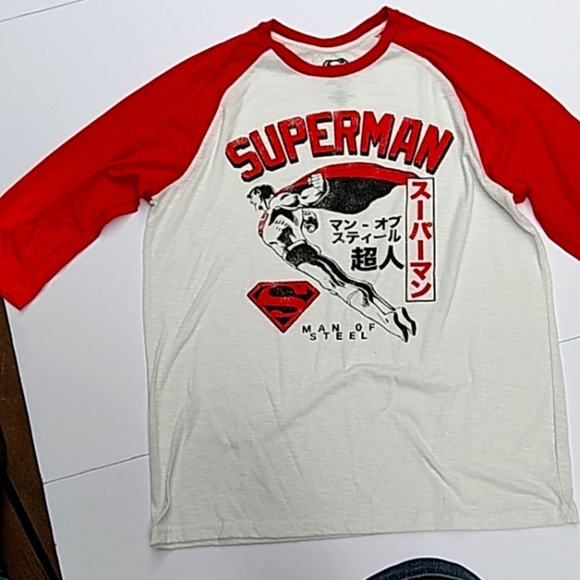 Style & Co. Other - Superman Man of Steel Shirt sz Med body cotton sleeves pol/cot